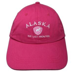 Prairie Mountain Alaska Last Frontier Pink One Size Baseball Cap Slideback Hat